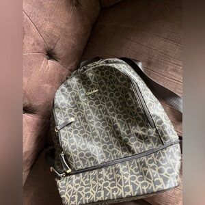 Calvin Klein brown monogram backpack
